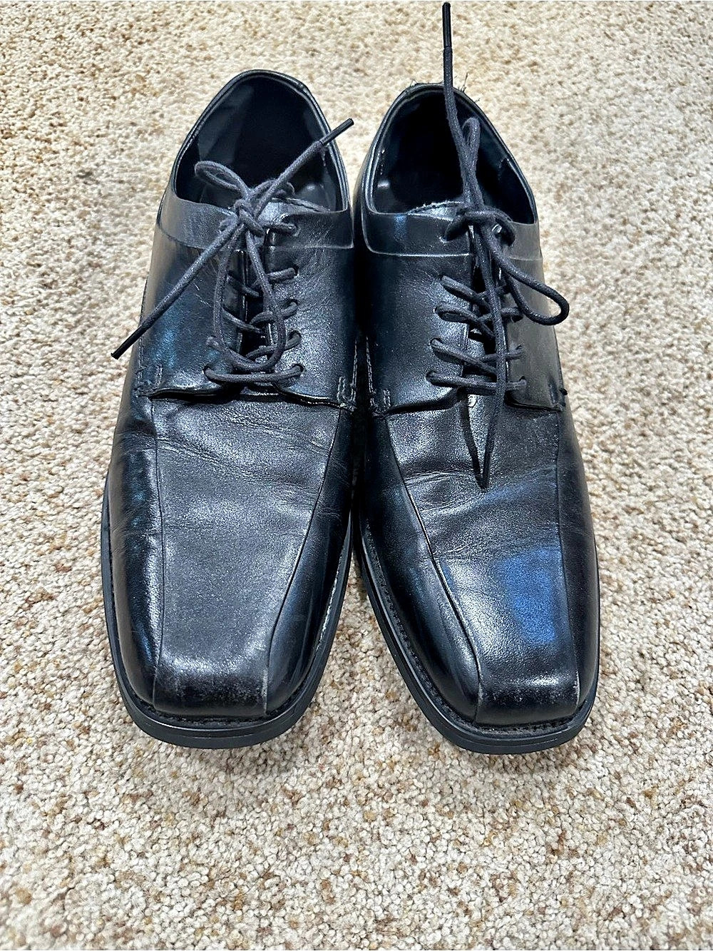 Calvin Klein Men's Black Leather Oxfords US 10 M